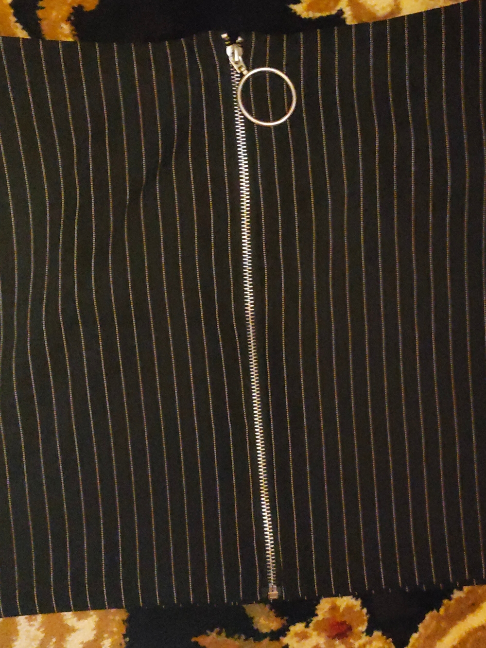 Forever 21 Black Pinstripe Lined Skirt